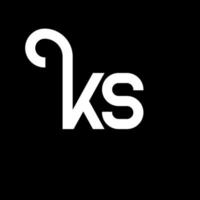 création de logo de lettre ks sur fond noir. concept de logo de lettre initiales créatives ks. conception de lettre ks. conception de lettre blanche ks sur fond noir. ks, logo ks vecteur