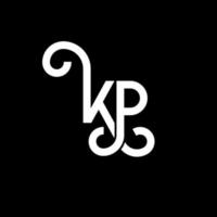 création de logo de lettre kp sur fond noir. kp creative initiales lettre logo concept. conception de lettre kp. kp conception de lettre blanche sur fond noir. kp, kp logo vecteur