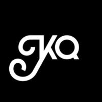 création de logo de lettre kq sur fond noir. concept de logo de lettre initiales créatives kq. conception de lettre kq. kq lettre blanche sur fond noir. kq, kq logo vecteur