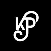 création de logo de lettre kp sur fond noir. kp creative initiales lettre logo concept. conception de lettre kp. kp conception de lettre blanche sur fond noir. kp, kp logo vecteur