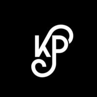 création de logo de lettre kp sur fond noir. kp creative initiales lettre logo concept. conception de lettre kp. kp conception de lettre blanche sur fond noir. kp, kp logo vecteur