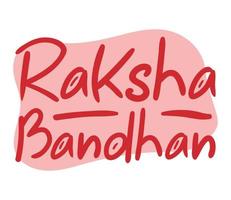 lettrage rouge raksha bandhan vecteur