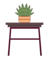 plante d'intérieur sur table en bois vecteur