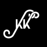 création de logo de lettre kk sur fond noir. kk concept de logo de lettre initiales créatives. conception de lettre kk. kk lettre blanche sur fond noir. kk, kk logo vecteur