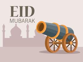 joyeux eid mubarak lettrage vecteur