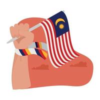 main levée drapeau malaisien vecteur