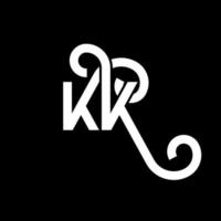 création de logo de lettre kk sur fond noir. kk concept de logo de lettre initiales créatives. conception de lettre kk. kk lettre blanche sur fond noir. kk, kk logo vecteur