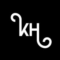 création de logo de lettre kh sur fond noir. concept de logo de lettre initiales créatives kh. conception de lettre kh. conception de lettre blanche kh sur fond noir. logo kh, kh vecteur