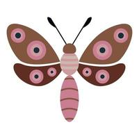 Jardin d'insectes papillon rose vecteur
