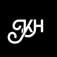 création de logo de lettre kh sur fond noir. concept de logo de lettre initiales créatives kh. conception de lettre kh. conception de lettre blanche kh sur fond noir. logo kh, kh vecteur