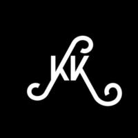 création de logo de lettre kk sur fond noir. kk concept de logo de lettre initiales créatives. conception de lettre kk. kk lettre blanche sur fond noir. kk, kk logo vecteur