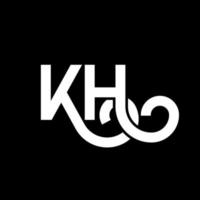 création de logo de lettre kh sur fond noir. concept de logo de lettre initiales créatives kh. conception de lettre kh. conception de lettre blanche kh sur fond noir. logo kh, kh vecteur