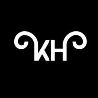 création de logo de lettre kh sur fond noir. concept de logo de lettre initiales créatives kh. conception de lettre kh. conception de lettre blanche kh sur fond noir. logo kh, kh vecteur