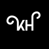 création de logo de lettre kh sur fond noir. concept de logo de lettre initiales créatives kh. conception de lettre kh. conception de lettre blanche kh sur fond noir. logo kh, kh vecteur