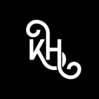 création de logo de lettre kh sur fond noir. concept de logo de lettre initiales créatives kh. conception de lettre kh. conception de lettre blanche kh sur fond noir. logo kh, kh vecteur