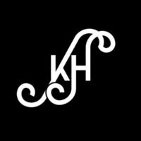 création de logo de lettre kh sur fond noir. concept de logo de lettre initiales créatives kh. conception de lettre kh. conception de lettre blanche kh sur fond noir. logo kh, kh vecteur