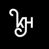 création de logo de lettre kh sur fond noir. concept de logo de lettre initiales créatives kh. conception de lettre kh. conception de lettre blanche kh sur fond noir. logo kh, kh vecteur