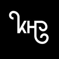 création de logo de lettre kh sur fond noir. concept de logo de lettre initiales créatives kh. conception de lettre kh. conception de lettre blanche kh sur fond noir. logo kh, kh vecteur