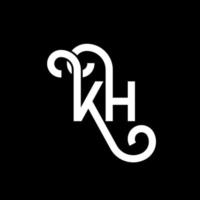 création de logo de lettre kh sur fond noir. concept de logo de lettre initiales créatives kh. conception de lettre kh. conception de lettre blanche kh sur fond noir. logo kh, kh vecteur