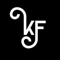 création de logo de lettre kf sur fond noir. kf concept de logo de lettre initiales créatives. conception de lettre kf. conception de lettre kf blanche sur fond noir. kf, kf logo vecteur