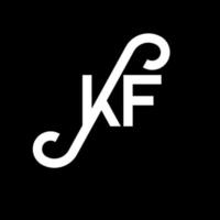 création de logo de lettre kf sur fond noir. kf concept de logo de lettre initiales créatives. conception de lettre kf. conception de lettre kf blanche sur fond noir. kf, kf logo vecteur
