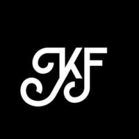 création de logo de lettre kf sur fond noir. kf concept de logo de lettre initiales créatives. conception de lettre kf. conception de lettre kf blanche sur fond noir. kf, kf logo vecteur