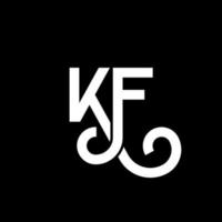 création de logo de lettre kf sur fond noir. kf concept de logo de lettre initiales créatives. conception de lettre kf. conception de lettre kf blanche sur fond noir. kf, kf logo vecteur