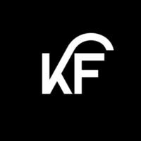 création de logo de lettre kf sur fond noir. kf concept de logo de lettre initiales créatives. conception de lettre kf. conception de lettre kf blanche sur fond noir. kf, kf logo vecteur