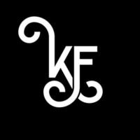 création de logo de lettre kf sur fond noir. kf concept de logo de lettre initiales créatives. conception de lettre kf. conception de lettre kf blanche sur fond noir. kf, kf logo vecteur