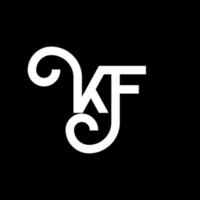 création de logo de lettre kf sur fond noir. kf concept de logo de lettre initiales créatives. conception de lettre kf. conception de lettre kf blanche sur fond noir. kf, kf logo vecteur