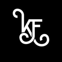 création de logo de lettre kf sur fond noir. kf concept de logo de lettre initiales créatives. conception de lettre kf. conception de lettre kf blanche sur fond noir. kf, kf logo vecteur