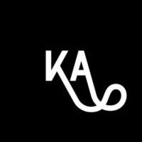 création de logo de lettre ka sur fond noir. ka concept de logo de lettre initiales créatives. conception de lettre ka. ka conception de lettre blanche sur fond noir. ka, ka logo vecteur