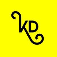 création de logo de lettre kd sur fond noir. concept de logo de lettre initiales créatives kd. conception de lettre kd. conception de lettre kd blanche sur fond noir. kd, logo kd vecteur