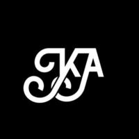 création de logo de lettre ka sur fond noir. ka concept de logo de lettre initiales créatives. conception de lettre ka. ka conception de lettre blanche sur fond noir. ka, ka logo vecteur