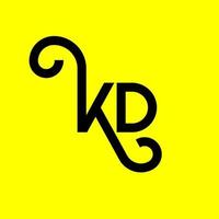 création de logo de lettre kd sur fond noir. concept de logo de lettre initiales créatives kd. conception de lettre kd. conception de lettre kd blanche sur fond noir. kd, logo kd vecteur