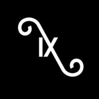 création de logo de lettre ix sur fond noir. concept de logo de lettre initiales créatives ix. conception de lettre ix. ix conception de lettre blanche sur fond noir. ix, ix logo vecteur