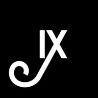 création de logo de lettre ix sur fond noir. concept de logo de lettre initiales créatives ix. conception de lettre ix. ix conception de lettre blanche sur fond noir. ix, ix logo vecteur