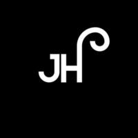 création de logo de lettre jh sur fond noir. concept de logo de lettre initiales créatives jh. conception de lettre jh. jh conception de lettre blanche sur fond noir. logo jh, jh vecteur