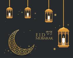 affiche eid mubarak vecteur