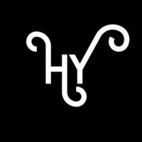 création de logo de lettre hy sur fond noir. hy concept de logo de lettre initiales créatives. hy conception de lettre. hy conception de lettre blanche sur fond noir. salut, salut logo vecteur