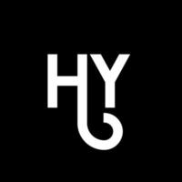 création de logo de lettre hy sur fond noir. hy concept de logo de lettre initiales créatives. hy conception de lettre. hy conception de lettre blanche sur fond noir. salut, salut logo vecteur