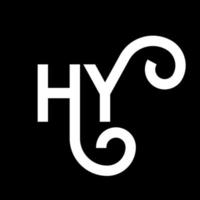 création de logo de lettre hy sur fond noir. hy concept de logo de lettre initiales créatives. hy conception de lettre. hy conception de lettre blanche sur fond noir. salut, salut logo vecteur