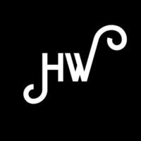 création de logo de lettre hw sur fond noir. hw concept de logo de lettre initiales créatives. conception de lettre hw. hw conception de lettre blanche sur fond noir. hw, hw logo vecteur