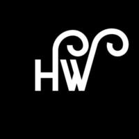 création de logo de lettre hw sur fond noir. hw concept de logo de lettre initiales créatives. conception de lettre hw. hw conception de lettre blanche sur fond noir. hw, hw logo vecteur