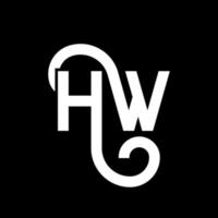 création de logo de lettre hw sur fond noir. hw concept de logo de lettre initiales créatives. conception de lettre hw. hw conception de lettre blanche sur fond noir. hw, hw logo vecteur