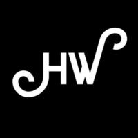 création de logo de lettre hw sur fond noir. hw concept de logo de lettre initiales créatives. conception de lettre hw. hw conception de lettre blanche sur fond noir. hw, hw logo vecteur