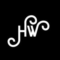 création de logo de lettre hw sur fond noir. hw concept de logo de lettre initiales créatives. conception de lettre hw. hw conception de lettre blanche sur fond noir. hw, hw logo vecteur