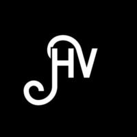 création de logo de lettre hv sur fond noir. concept de logo de lettre initiales créatives hv. conception de lettre hv. conception de lettre hv blanche sur fond noir. hv, hv logo vecteur