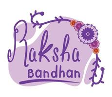 lettrage violet raksha bandhan vecteur