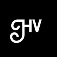 création de logo de lettre hv sur fond noir. concept de logo de lettre initiales créatives hv. conception de lettre hv. conception de lettre hv blanche sur fond noir. hv, hv logo vecteur